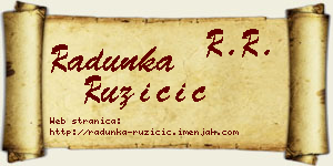 Radunka Ružičić vizit kartica